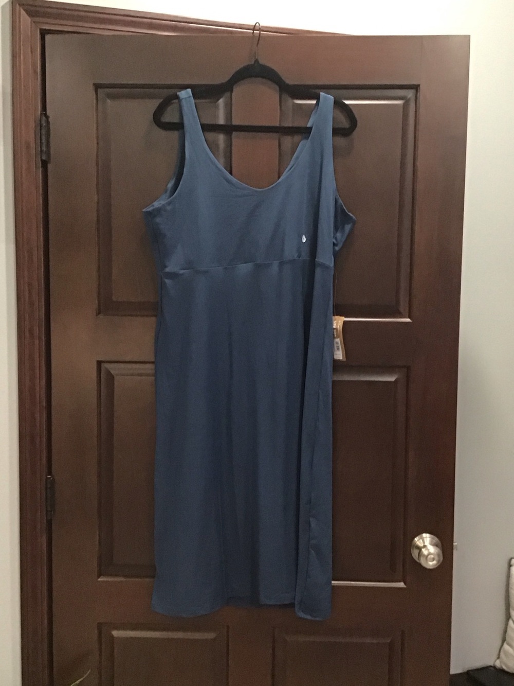 Eddie Bauer Slate Blue Midi Scoop Neck Tank Dress